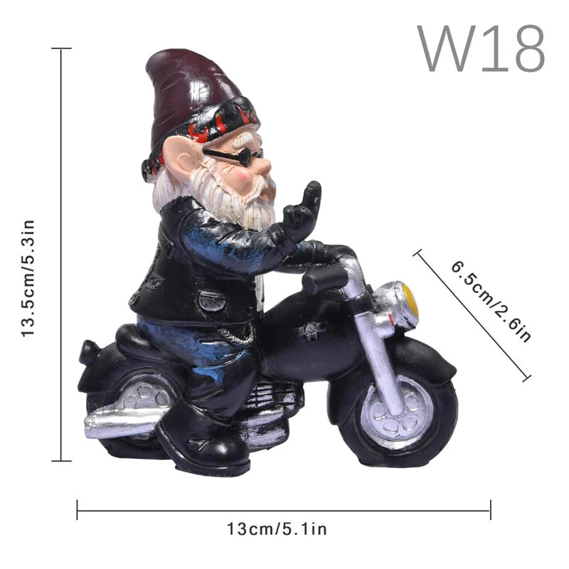Motorcycle Riding Garden Gnome
