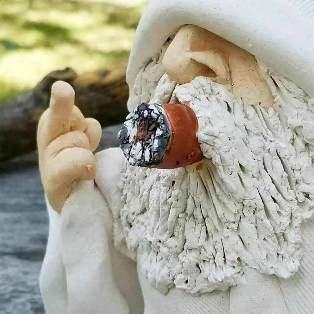 Smoking White Beard Old Gnome with an Attitude