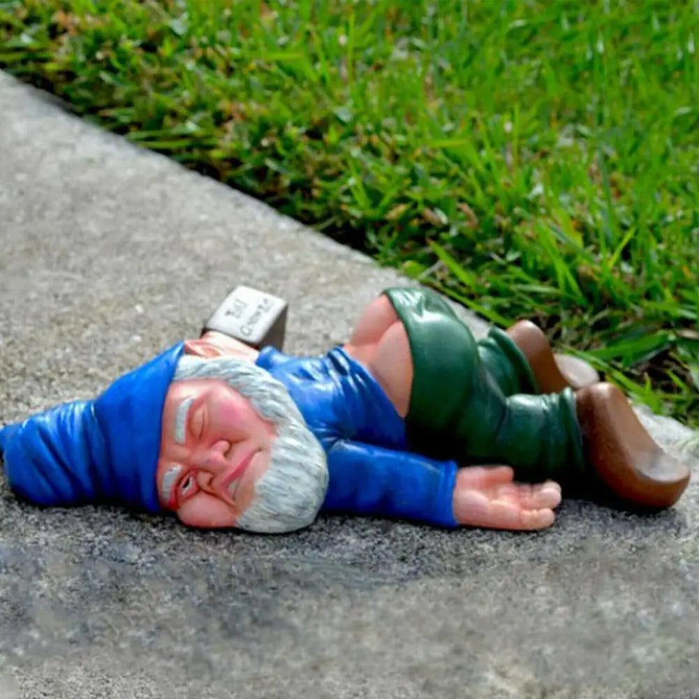 Drunk Dwarf Garden Gnome Statue