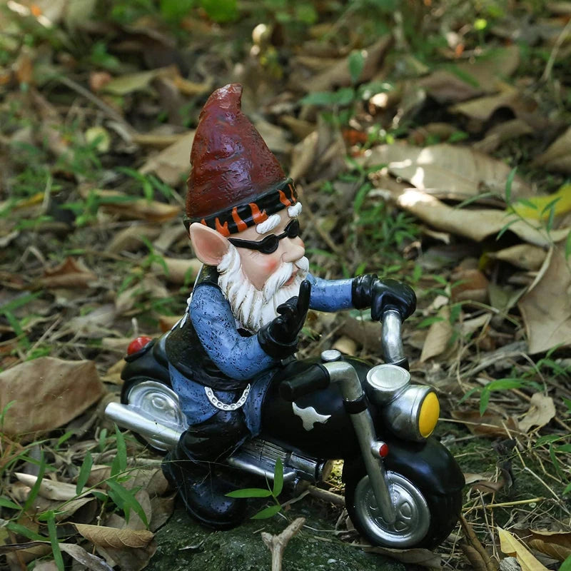 Motorcycle Riding Garden Gnome
