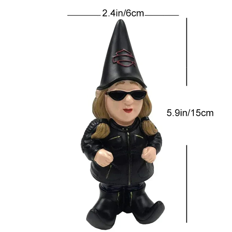 Locomotive Biker Gnome Statue