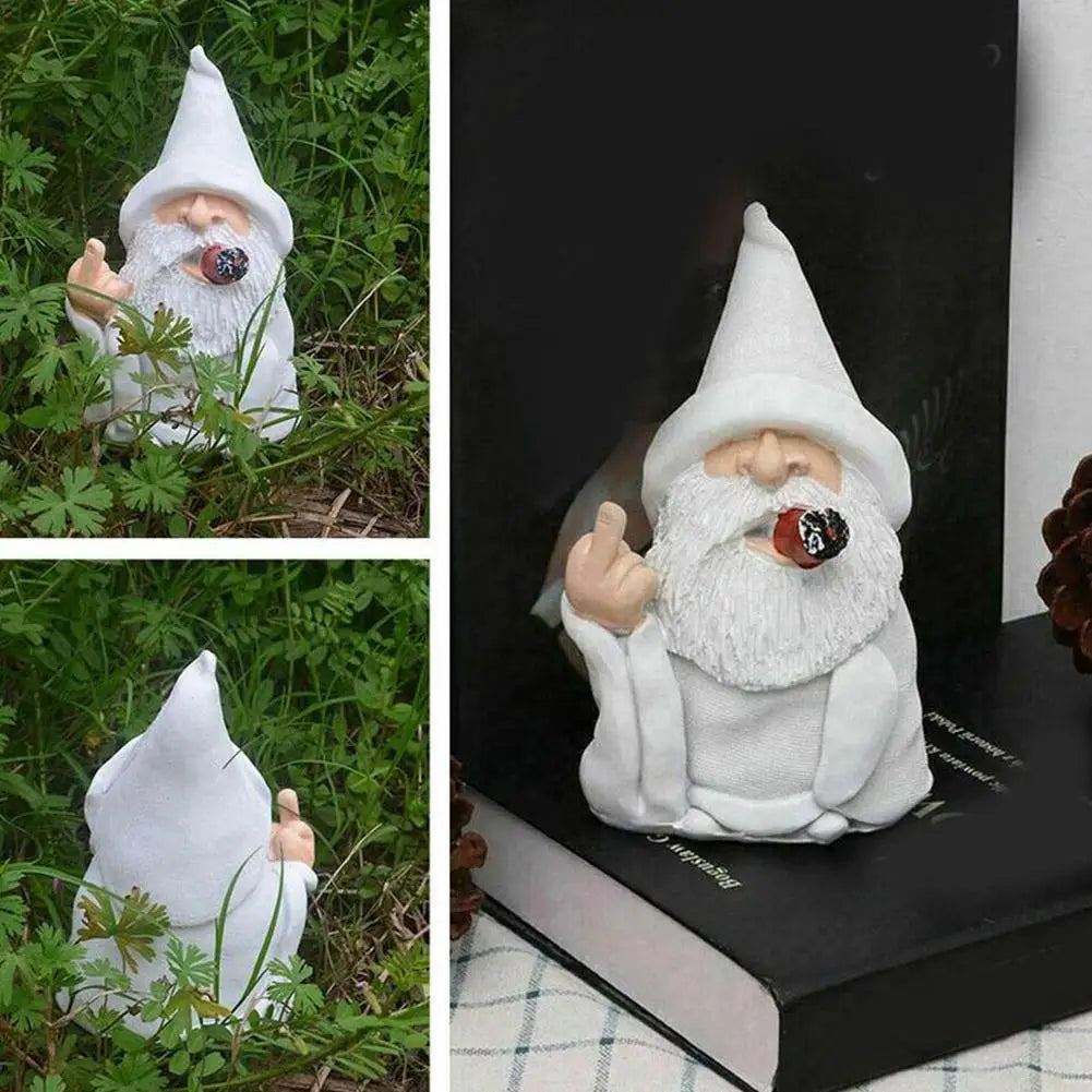 Smoking White Beard Old Gnome with an Attitude