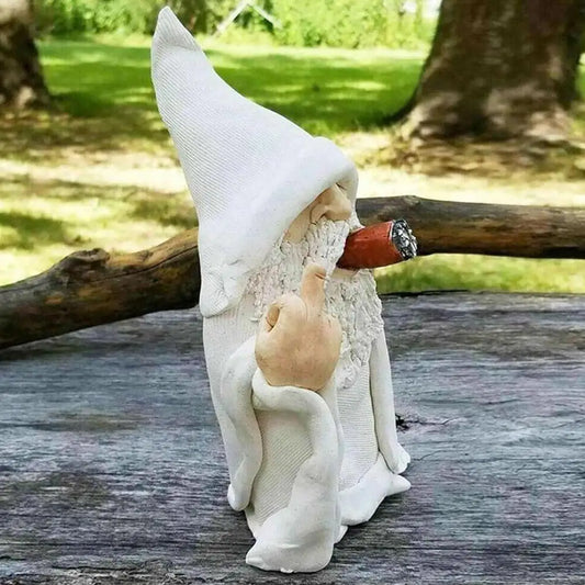 Smoking White Beard Old Gnome with an Attitude
