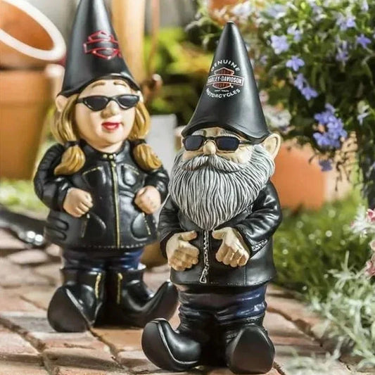 Locomotive Biker Gnome Statue