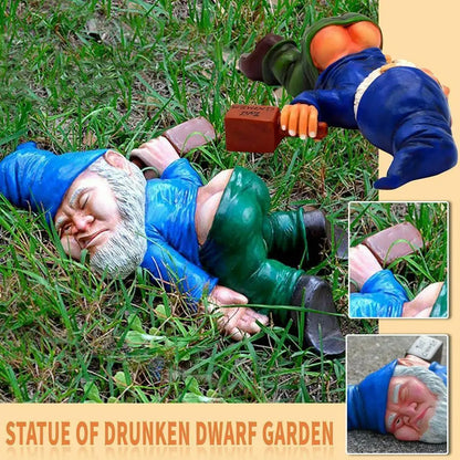 Drunk Dwarf Garden Gnome Statue