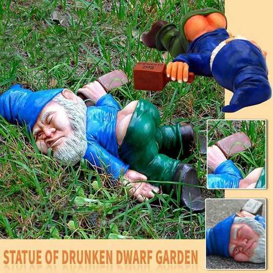 Drunk Dwarf Garden Gnome Statue