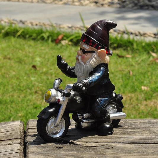 Motorcycle Riding Garden Gnome