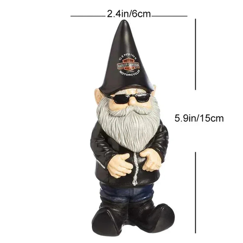 Locomotive Biker Gnome Statue