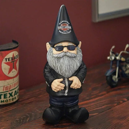 Locomotive Biker Gnome Statue