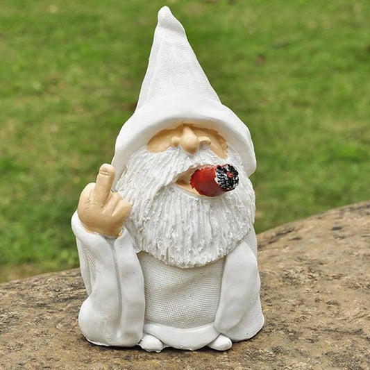 Smoking White Beard Old Gnome with an Attitude