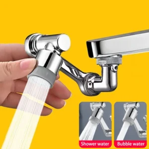 Faucet sprayer attachment with 1080° rotation rinsing a bathroom sink basin