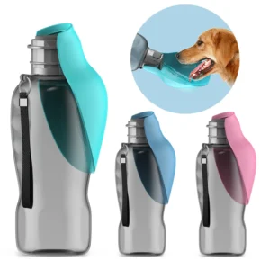 Portable dog water bottle 800ml with foldable drinking bowl for large and small dogs on a hiking trail - 🌍 Outbound Link: Anch