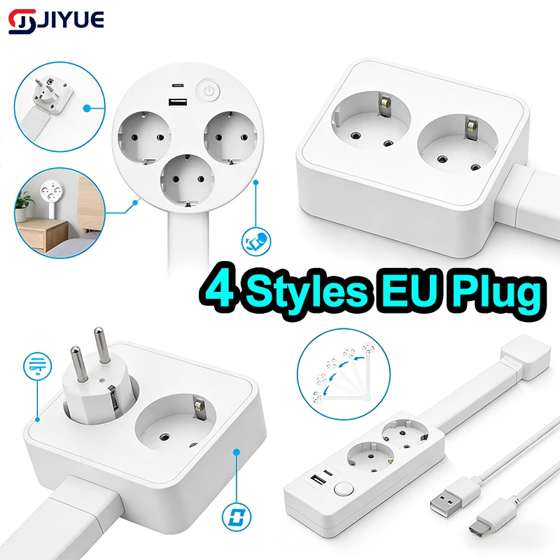 rotating outlet extender with 180 degree rotating plug and telescopic adjustable length for nightstand and sofa